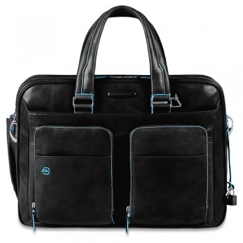 Borsa Piquadro espandibile porta pc in pelle Blue Square