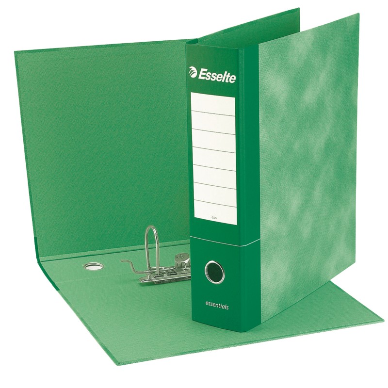 Registratore Essentials G73 - dorso 8 cm - commerciale 23x30 cm - verde -  Esselte