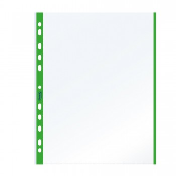 Buste forate con banda colorata - Linear - buccia - 21 x 29,7 cm - verde - Favorit - conf. 10 pezzi