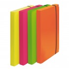 Cartella progetto Shocking File - con elastico - 24x35 cm - colori fluo assortiti - Fellowes