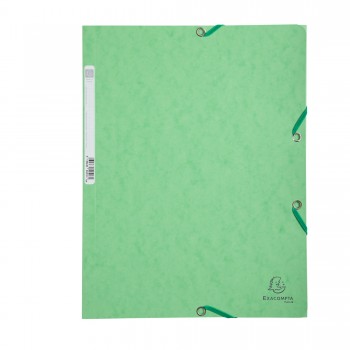 Cartellina con elastico - cartoncino lustrE' - 3 lembi - 400 gr - 24x32 cm - verde tiglio - Exacompta
