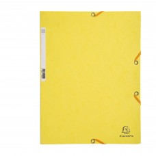 Cartellina con elastico - cartoncino lustrè - 3 lembi - 400 gr - 24x32 cm - giallo limone - Exacompta