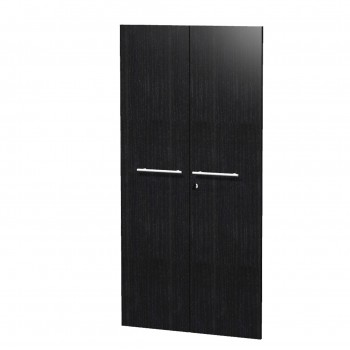 Coppia ante Prestige - per mobile medio/alto - con serratura - 80 x 153,8cm - spessore 18 mm - melaminico - nero venato