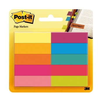 Segnapagina Post it® - 670-10AB-EU - in carta - 12,7 x 44 mm - 10 colori assortiti - Post it® - conf. 500 pezzi