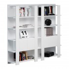 Libreria Concept a 5 ripiani - 100x38,6x198 cm - bianco/rovere - Artexport