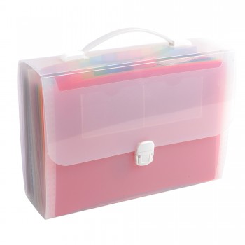 Classificatore valigetta con maniglia - cristallo - 33x29cm - 24 tasche - Exacompta