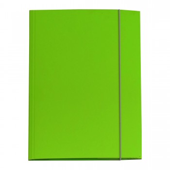 Cartellina con elastico - cartone plastificato - 3 lembi - 25x34 cm - verde prato - Queen Starline