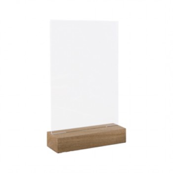 Portadepliant -  verticale - con base in legno - 10,5 x 15 cm - acrilico - Lebez