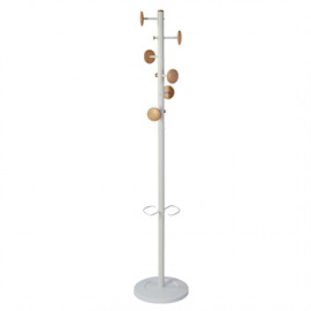 Appendiabiti a 6 ganci Music + 3 miniganci 175cm - bianco/legno - Alba