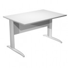 Scrivania lineare Easy - 160 x 80 x 72 cm - Bianco/grigio alluminio - Artexport