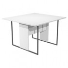 Tavolo riunione Essence - 120 x 110 cm - Bianco - Gamba bianca - Artexport