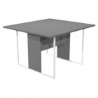 Tavolo riunione Essence - 120 x 110 cm - Antracite - Gamba bianca - Artexport