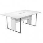 Tavolo riunione Essence - 180 x 110 cm - Bianco - Gamba antracite - Top bianco - Artexport