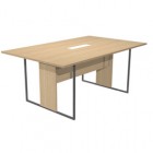 Tavolo riunione Essence - 180 x 110 cm - Rovere - Gamba antracite - Top bianco - Artexport