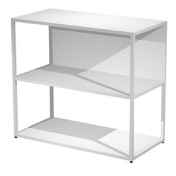 Libreria bassa a giorno Essence - 90 x 44 x 80 cm - Antracite/bianco