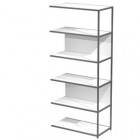 Modulo aggiuntivo per libreria Modular - 90 x 44 x 200 cm - struttura metal antracite - bianco