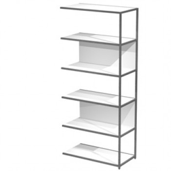 Modulo aggiuntivo per libreria Modular - 90 x 44 x 200 cm - struttura metal antracite - bianco