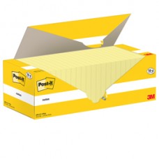 Blocco foglietti Post it® Notes - 655-CY-VP24 - 76 x 127 mm - giallo Canary - 100 fogli - Post it® - conf. 24 blocchi