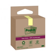 Blocco foglietti Post it® SuperSticky Green - 622R-SS3CY - 47,6 x 47,6 mm - carta riciclata - giallo Canary - 70 fogli - Post it® - conf. 3 blocchi