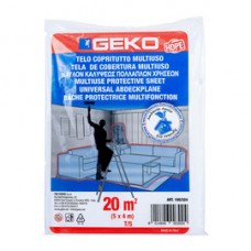 Telo copritutto - 4 x 4 m - 16 mq - 80/90 gr - HDPE - trasparente - Geko