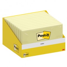 Blocco foglietti Post it®  - 76 x 127 mm - Giallo canary - 100 fogli - Post it® - conf. 10 blocchi