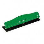 Perforatore 840 - max 8 fogli - 4 fori regolabili - passo 6/8 cm - verde - Lebez