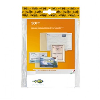 Buste a sacco Soft - PPL - 10 x 13,5 cm - liscio - trasparente - Sei Rota - conf. 100 pezzi