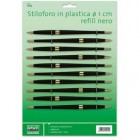 Penna ricambio con refill - diametro 10 mm - nero - Lebez - conf. 10 pezzi