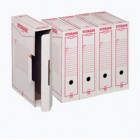 Scatola archivio Storage - A4 - 8,5x31,5x22,3 cm - bianco e rosso - 1601 Esselte Dox