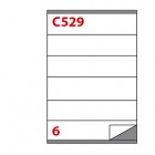 Etichette adesive C/529 - in carta - permanenti - 210 x 48 mm - 6 et/fg - 100 fogli - bianco - Markin