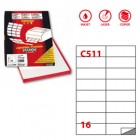 Etichette adesive C/511 - in carta - permanenti - 105 x 37,12 mm - 16 et/fg - 100 fogli - bianco - Markin