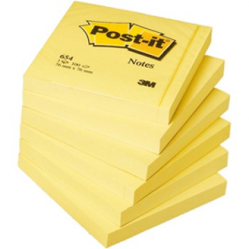 Blocco foglietti - 654 - 76 x 76 mm - giallo Canary™ - 100 fogli - Post it®