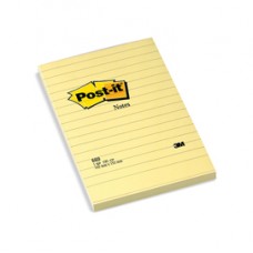 Blocco foglietti - 660 - a righe - 102 x 152 mm - giallo Canary™ - 100 fogli - Post it®