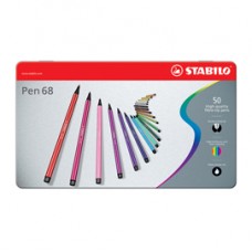 Pennarelli Pen 68 - colori assortiti - Stabilo - scatola in metallo 50 pezzi