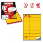 Etichette adesive C/500 - in carta - permanenti - 70 x 36 mm - 24 et/fg - 100 fogli - giallo - Markin