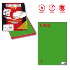 Etichette adesive C/503 - in carta - permanenti - 210 x 297 mm - 1 et/fg - 100 fogli - verde - Markin