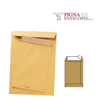 Busta a sacco Multi Strip - strip adesivo - 19 x 26 cm - 100 gr - carta riciclata FSC® - avana - Pigna Envelopes - conf. 500 pezzi