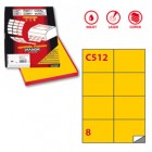 Etichette adesive C/512 - in carta - permanenti - 105 x 74,25 mm - 8 et/fg - 100 fogli - giallo - Markin
