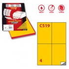 Etichette adesive C/519 - in carta - permanenti - 105 x 148,5 mm - 4 et/fg - 100 fogli - giallo - Markin