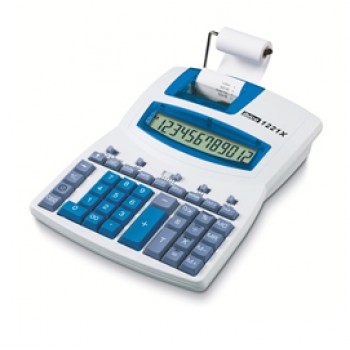 Calcolatrice scrivente 1221X - 12 cifre - 21,2 x 27,8 x 6,4 cm - bianco/azzurro - Ibico