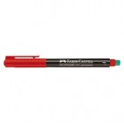 Pennarello Multimark universale permanente con gomma - rosso - punta fine 0,6mm - Faber Castell