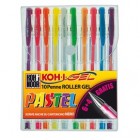 Roller gel colorati - colori pastel - Koh I Noor - astuccio 10 roller