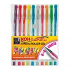 Roller gel colorati - colori fruit - Koh I Noor - astuccio 10 roller