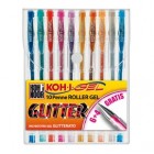 Roller gel colorati - colori glitter - Koh I Noor - astuccio 10 roller