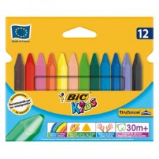 Pastelli Plastidecor - in plastica - colori assortiti - Bic - astuccio 12 colori triangle