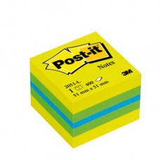 Blocco foglietti Minicubo - 2051-L - 51 x 51 mm - 72 gr - colori assortiti - 400 fogli - Post it®