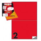 Etichette adesive C/509 - in carta - permanenti - 210 x 148,5 mm - 2 et/fg - 100 fogli - rosso - Markin
