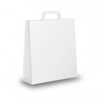 Shopper - maniglia piattina - 18 x 8 x 25 cm - carta kraft - bianco - Mainetti Bags - conf. 25 pezzi