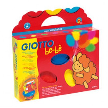 Supercolori a dita - 100 ml  - rosso, blu, giallo - Giotto bebe - conf. 3 pezzi