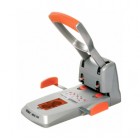 Perforatore HDC150 - max 150 fogli - 2 fori - passo 8 cm - grigio/arancio - Rapid
